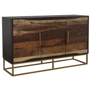 Zara 2-door 57-inch Wood Accent Storage Cabinet Black Walnut