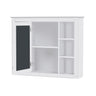 Wall Mounted Medicine Cabinet with Mirror and 6 Open Shelves - Multiple Colors