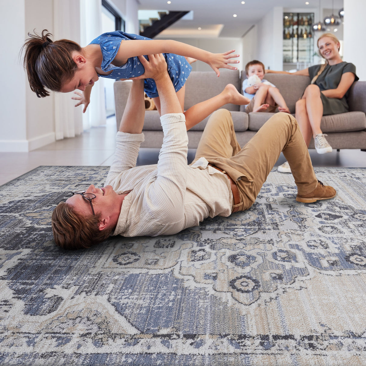 NAAR PAYAS Collection Medallion Non-Shedding  and Stain Resistant Area Rug