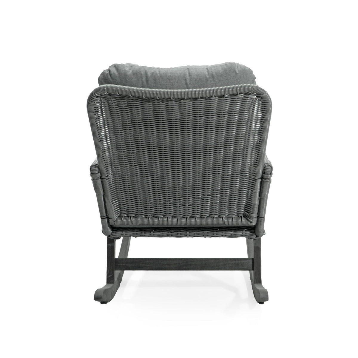 Contemporary Minimalist Wicker Rocking Chair With Soft Cushions