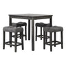 Transitional Counter Dining Set With 4 Tufted Stools