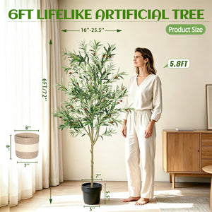 6FT Artificial Olive Tree Indoor Faux Plant