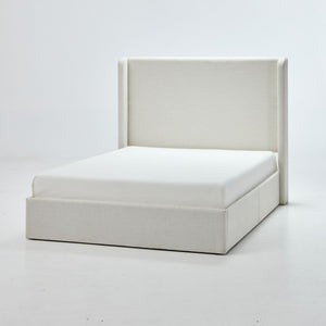 Caron - Upholstered Wingback Bed With High Headboard