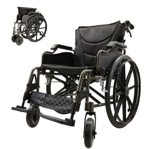 Lightweight Foldable Nursing Wheelchair with 300 lbs Capacity - Gray