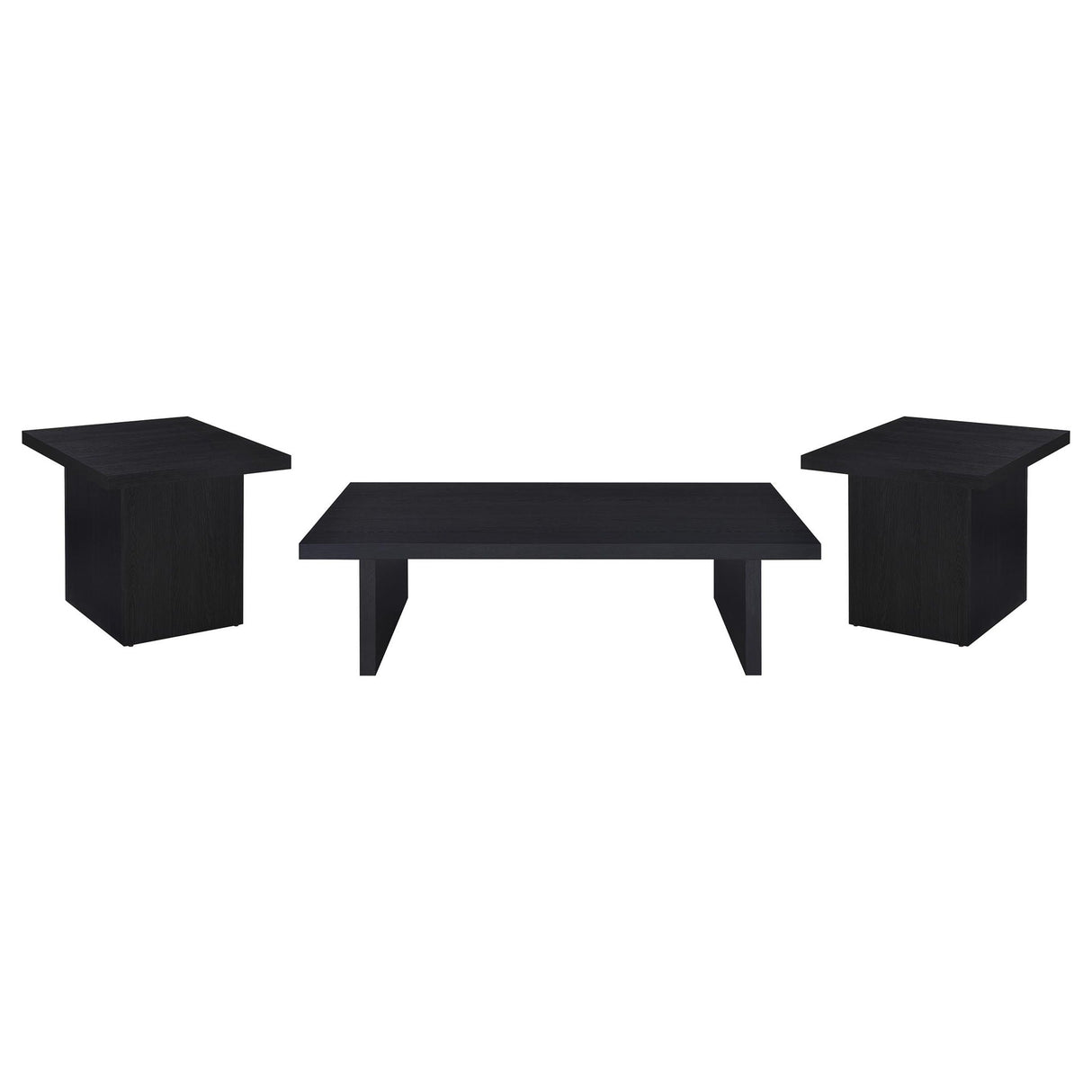 Max 3-piece Rectangular Coffee and End Table Set Black