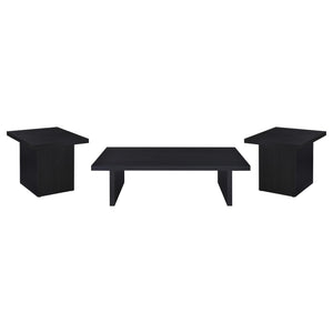 Max 3-piece Rectangular Coffee and End Table Set Black