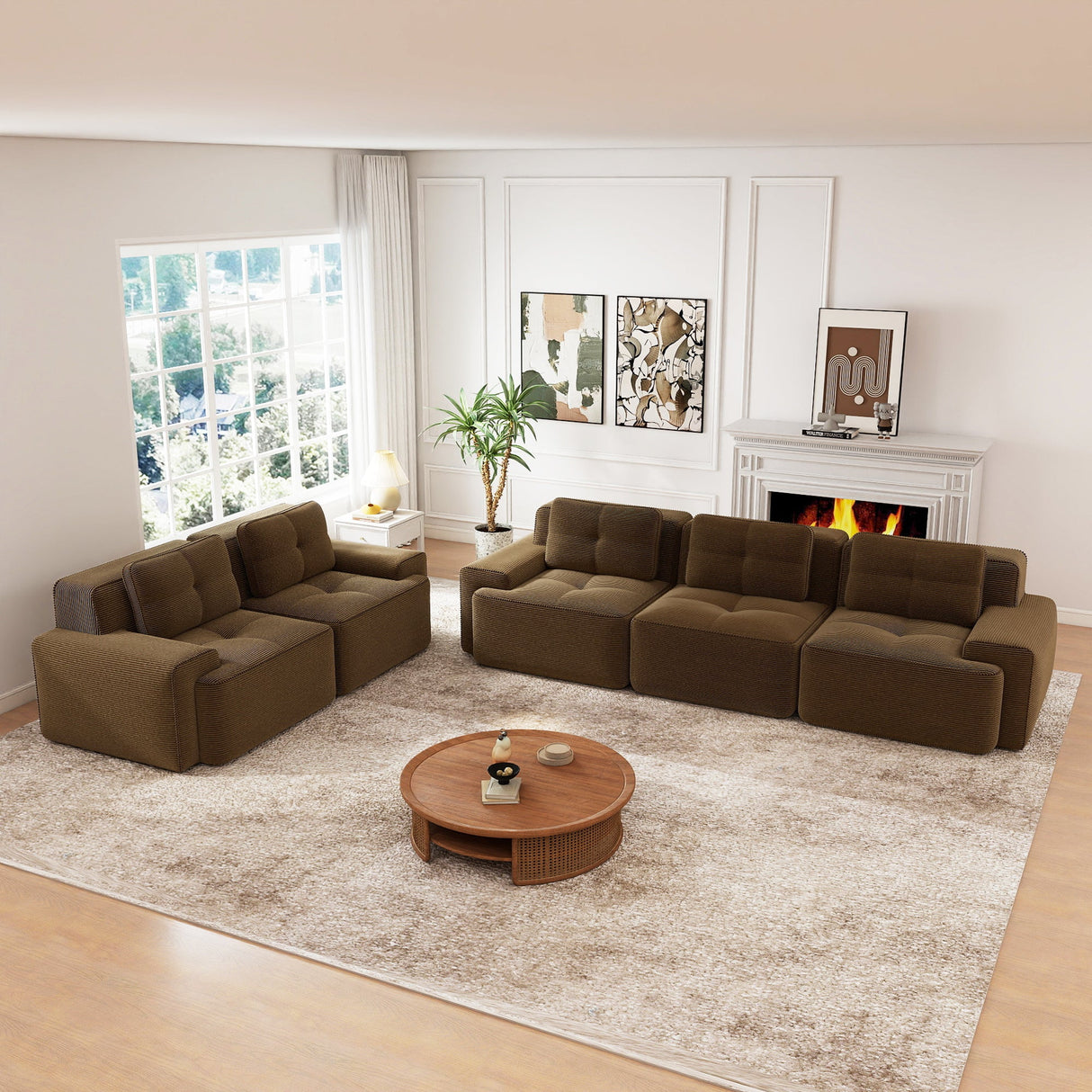 Modular Deep-Seat Sofa Set