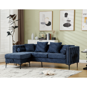 Modern Lounge Chenille Sectional Sofa