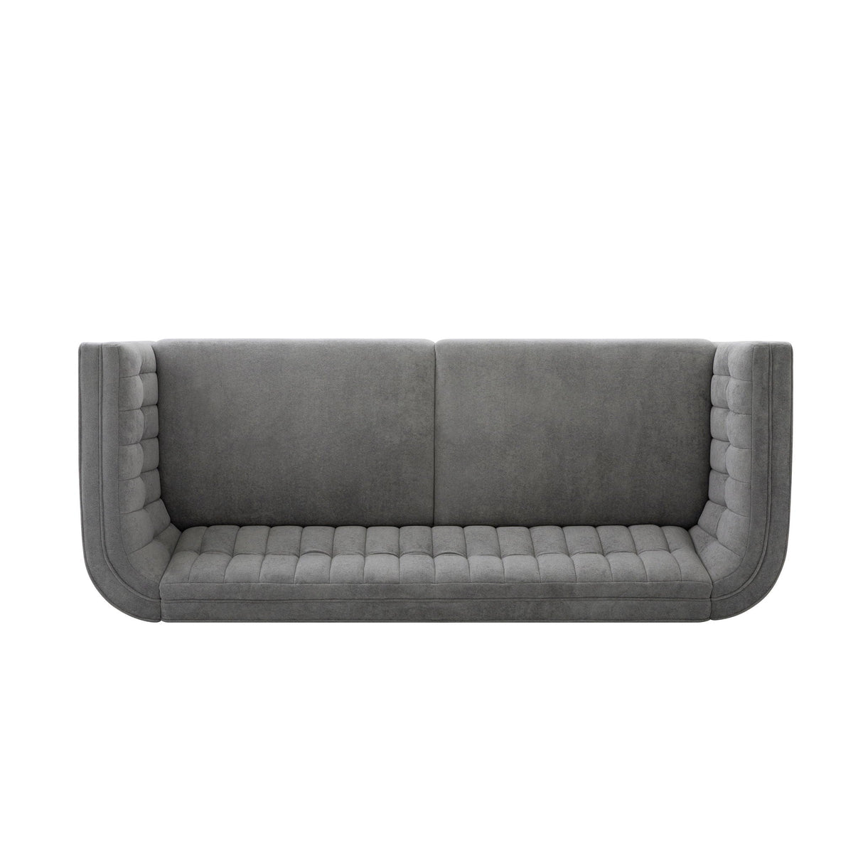 Modern 3 Seater Sofa, Upholstered Couch With Curved Armrests