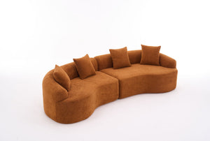 4 Seater Sofa With Fabric, 30D, 60 Hardness Full Sponge, 4 Pillow For Living Room, Home Furniture Sleeper Sectional Sofa For Apartment