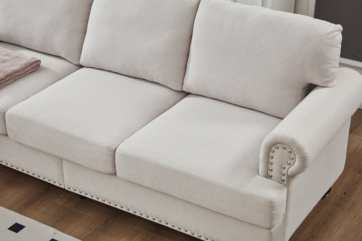 83" Modern Classic Design with Nails Living Room Three Seater Sofa