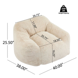 Auch Indoor Armchair Style Bean Bag - Beige