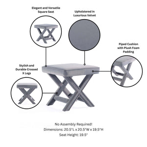 Abigail - Accent Bench With Piped Cushion