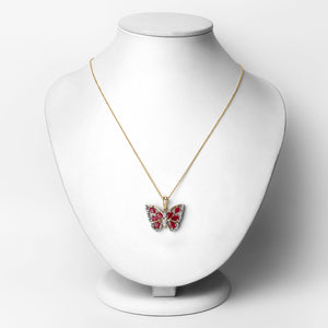 2.07 Carat Genuine Ruby and White Zircon .925 Sterling Silver Pendant