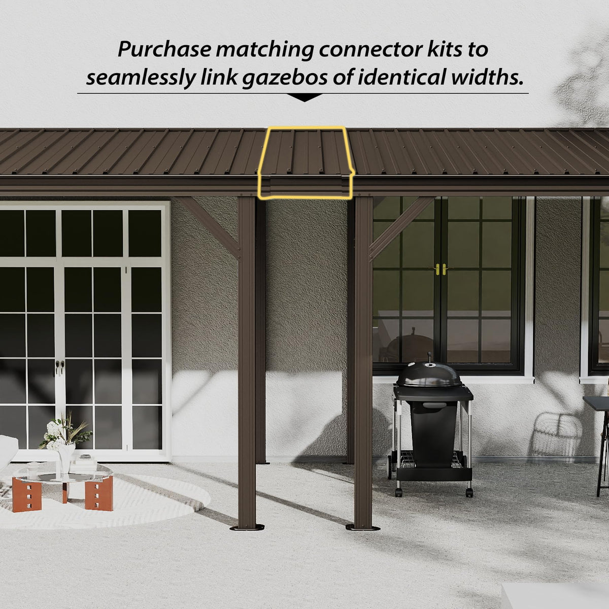 Gazebo Connector Kit for 12ft Width Wall-Mounted Gazebos