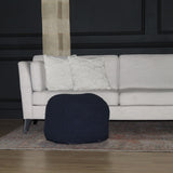 Semi Rounded Pouf, Cable Knitted, Perfect Seating