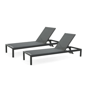Outdoor Patio Chaise Lounge with 5 Reclining Positions