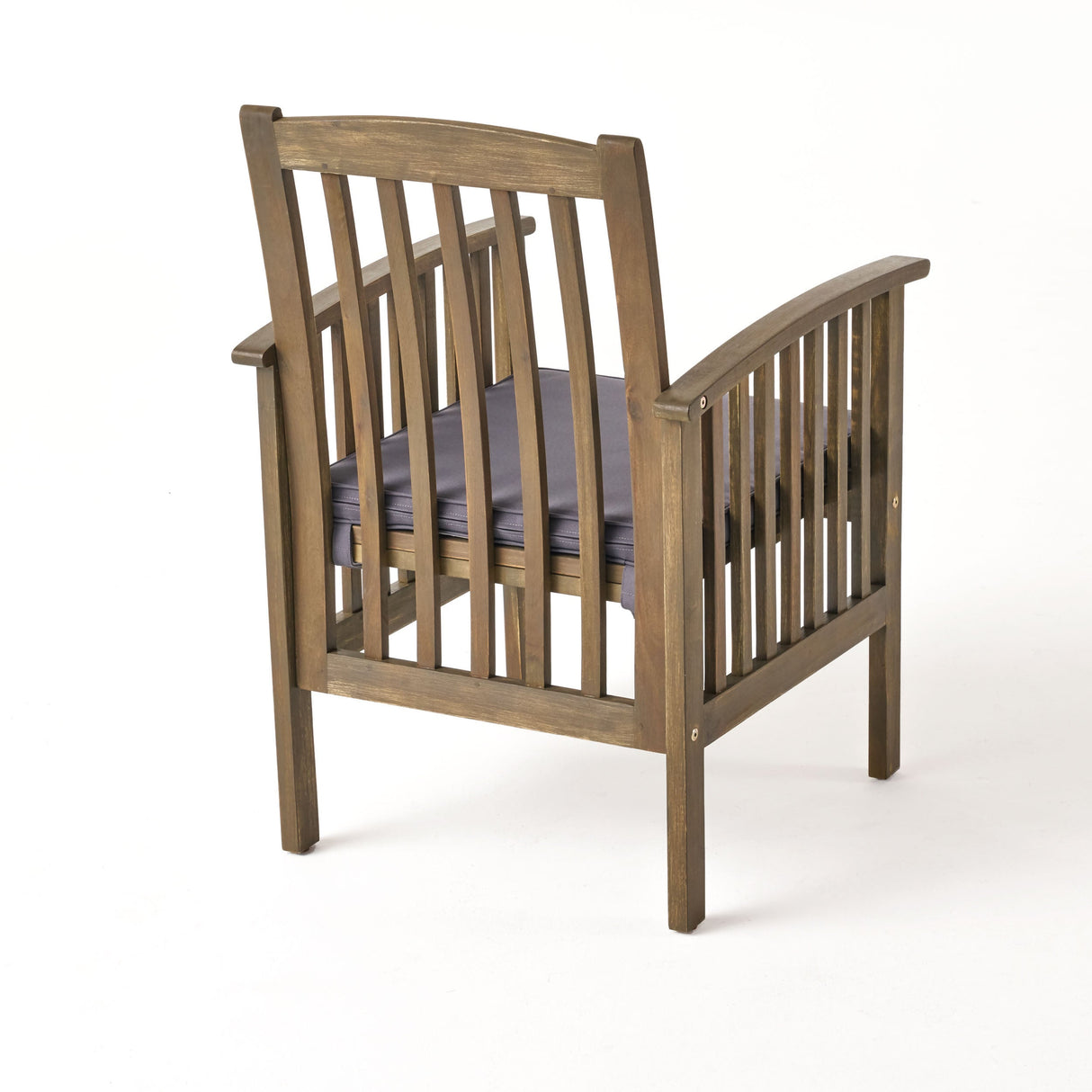 7 Pieces Acacia Wood Outdoor Dining Set, Modern 6 Chairs & 1 Large Table