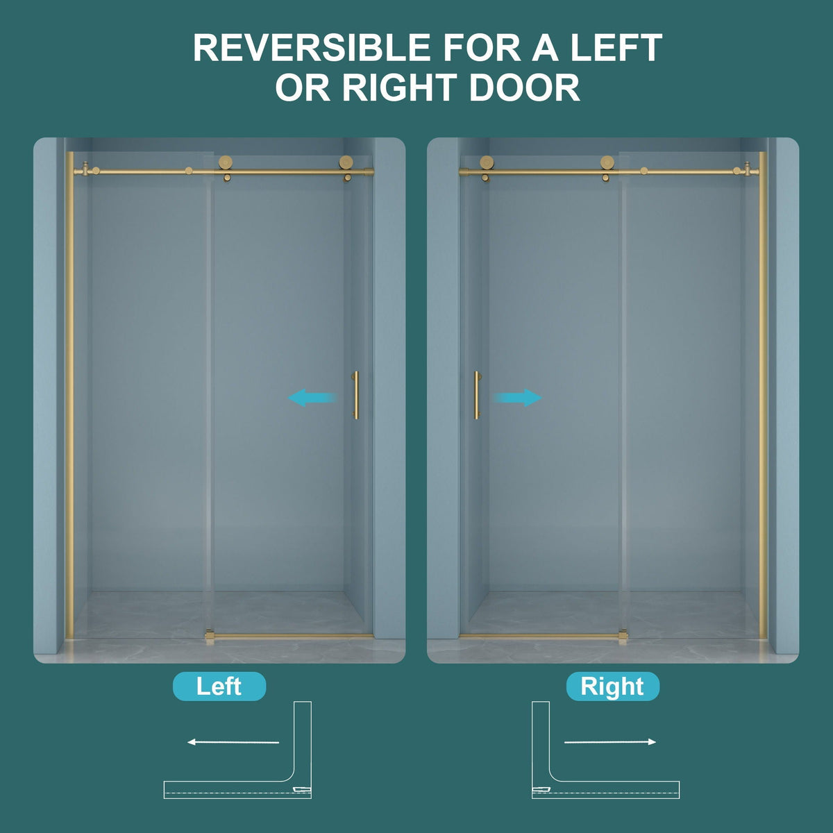 Single Sliding Bypass Shower Door Enclosure With Tempered Glass