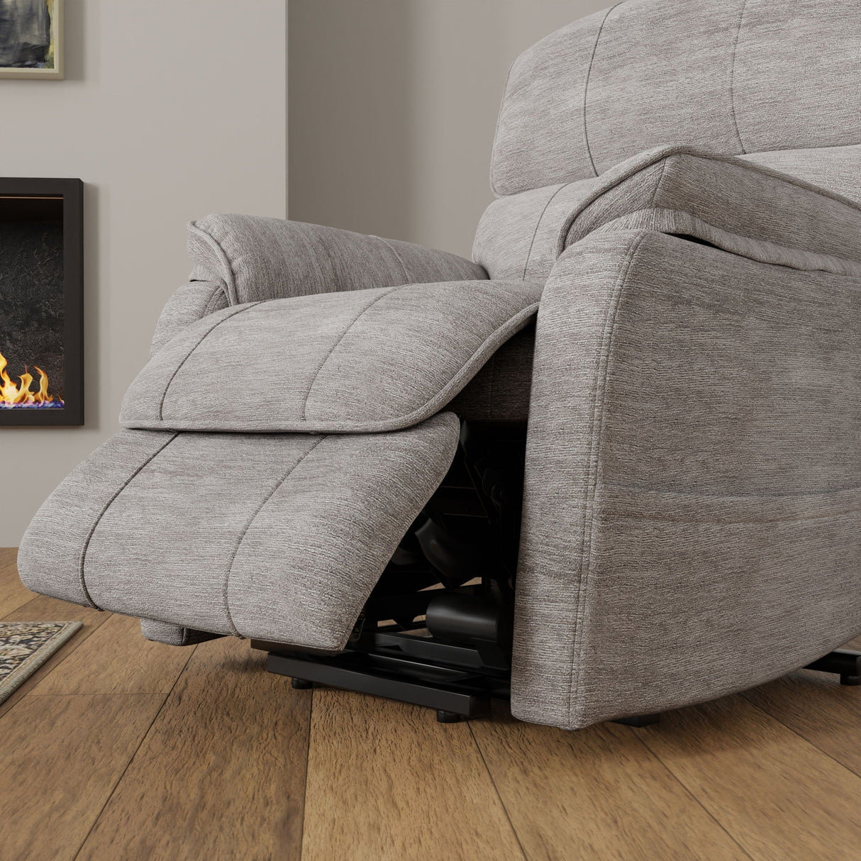 Lucie - Fabric Power Lift Chair - Gray