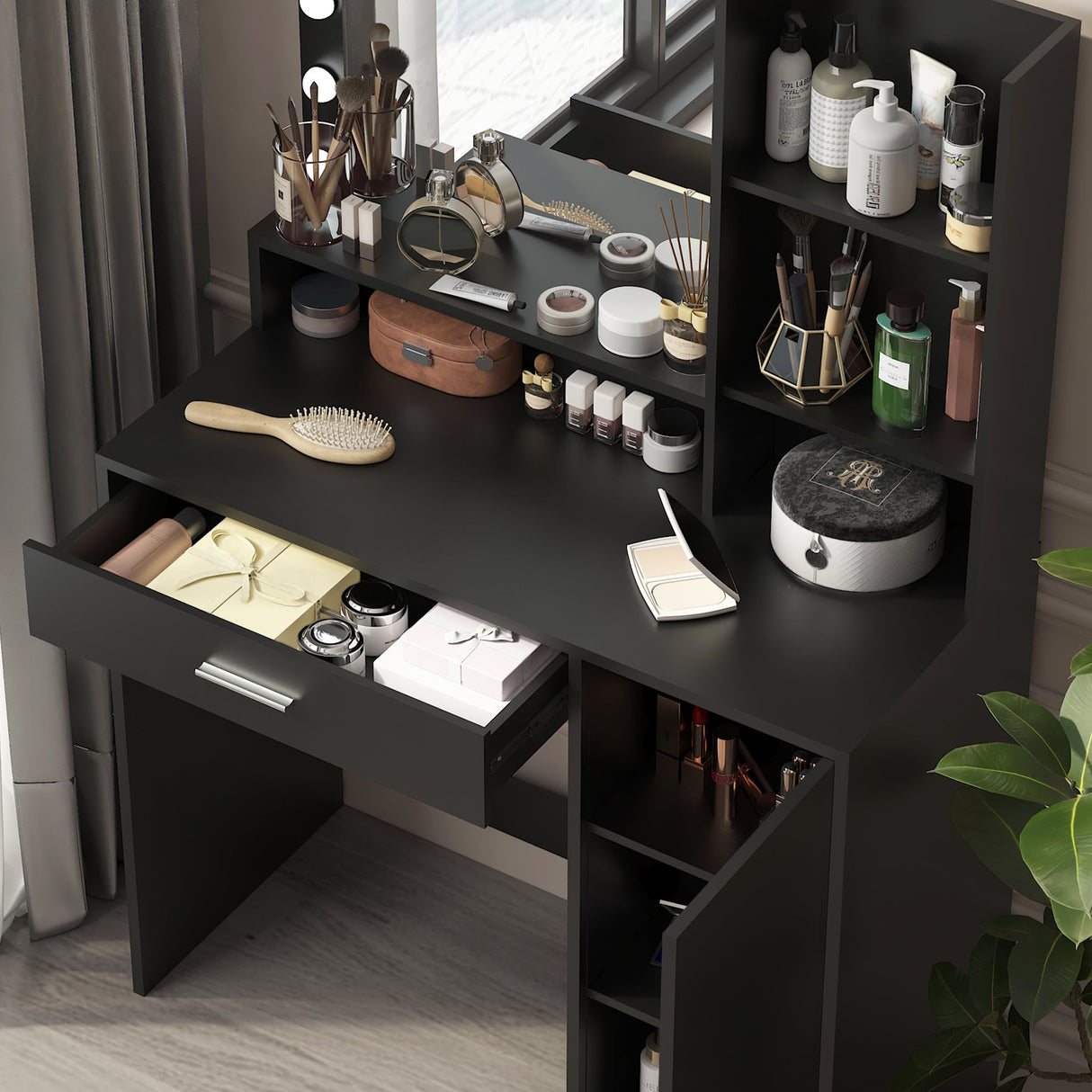 Vanity Desk with Mirror & Light