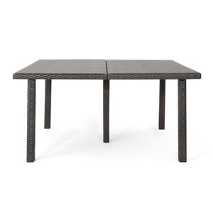 Outdoor Square Rattan Wicker Dining Table - Brown