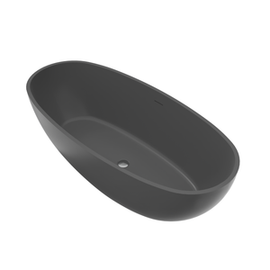 65.2 Inch Freestanding Solid Surface Soaking Bathtub