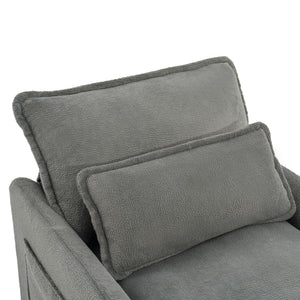 Modern Sofa Set With Double Layer Cushion And Side Storage Pockets