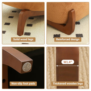 Cute Accent Chair with Solid Wood Legs