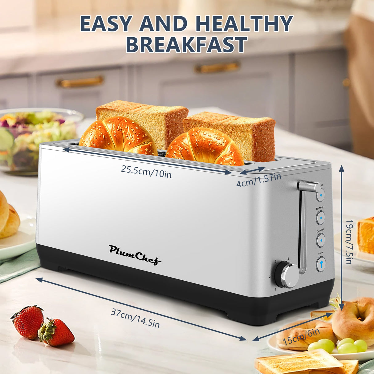 4-Slice Extra Wide Long Slot Toaster