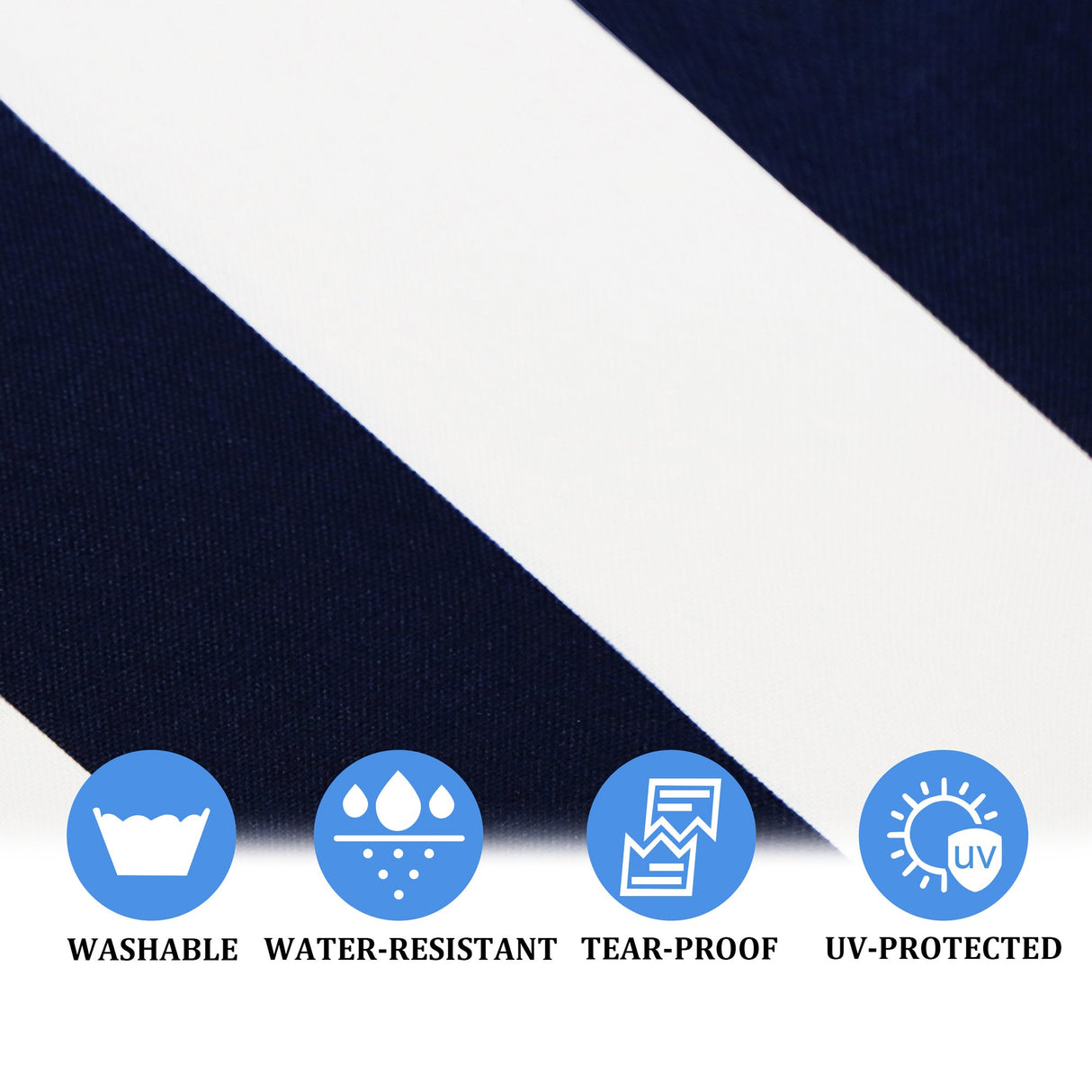 2-Piece Outdoor Chaise Lounge Chair Cushion Set – Black/White Stripe