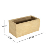MGO Handmade Rectangle Planter Box, Travertine Beige