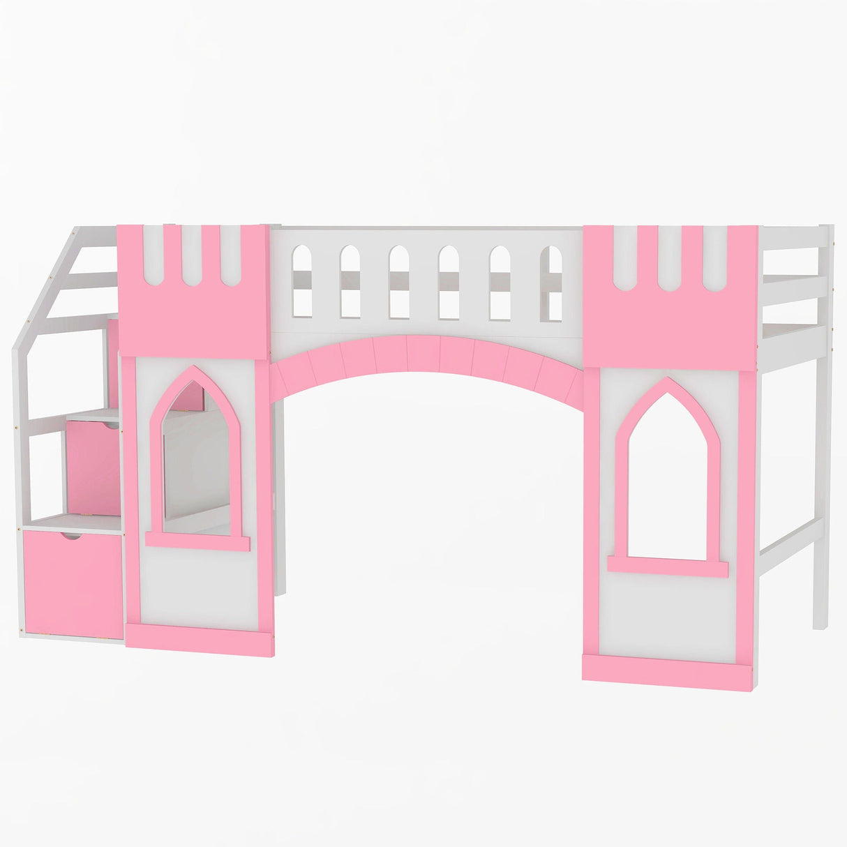 Loft Bed With Storage Staircase And Windows