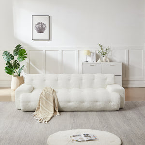 87.4-Inch Cloud Series Minimalist Button-Tufted Square Arm Three-Seater Sofa