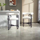 Household bar stools set of 2, modern upholstered with back