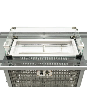 K&K 43' Propane Gas Fire Pit Table, Grey