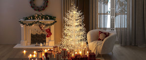 4FT Pre-Lit Aspen Fir Artificial Christmas Tree 230 Warm White LED Lights