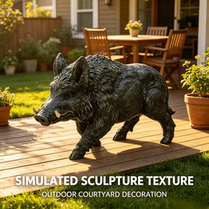 Simulated Wild Boar Resin Garden Statue