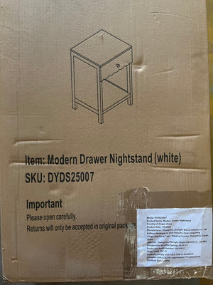 Modern Bedside Table with Drawer and Open Shelf