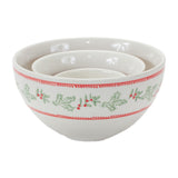 Stoneware-Mistletoe-Bowl-(Set-of-3)-Christmas-Decor