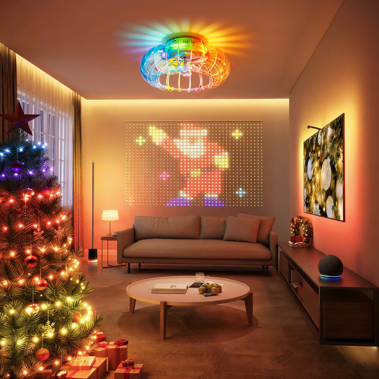 21'' Low Profile Bladeless Ceiling Fan with Lights
