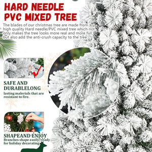 7.5FT Flocked Christmas Tree with 1252 Tips