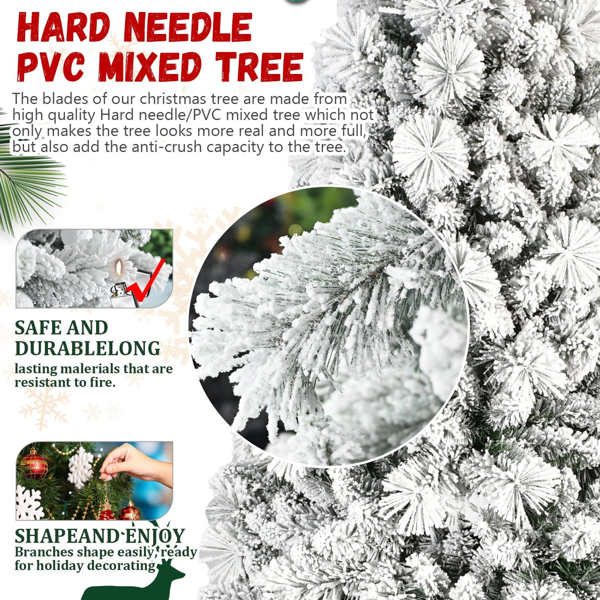 4FT Flocked Christmas Tree with 350 Tips