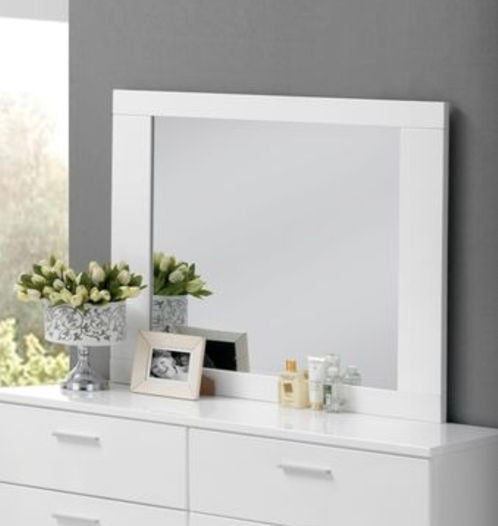 Lorimar Mirror with Beveled Edge - White