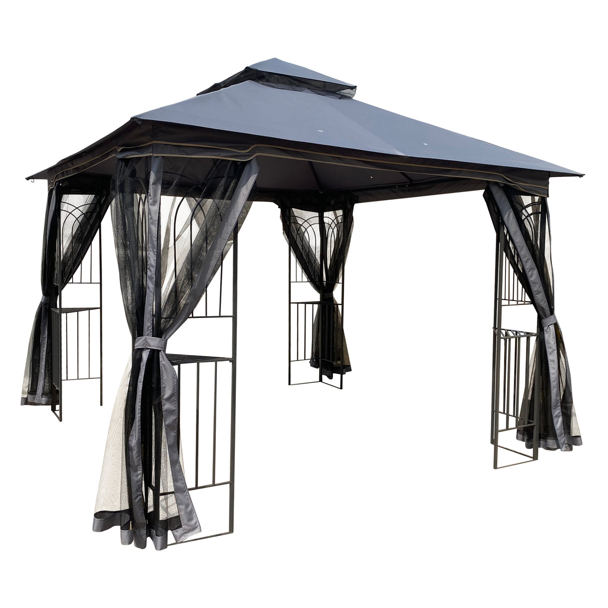 Gazebo tent with double roof & mosquito net