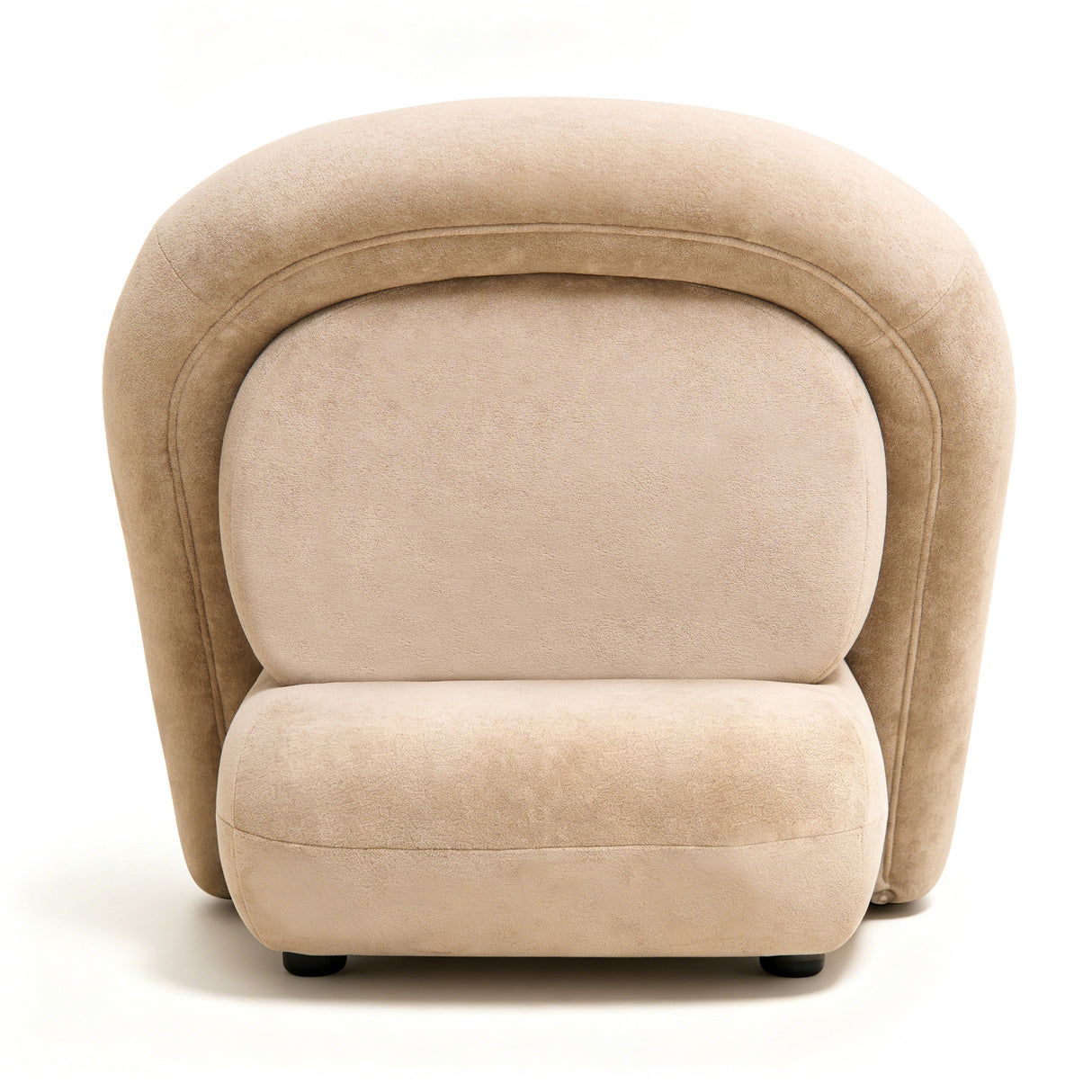Stylish Dark Beige Velvet Lounge Chair