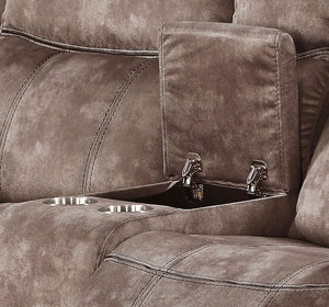 Zubaida - Two Tone Recliner Loveseat With USB Port Console