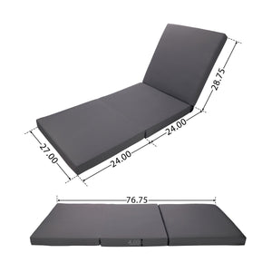 Gray Broadway Ian Chaise Lounge Cushion with Waterproof Fabric - Gray