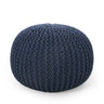 Bordeaux Knitted Cotton Round Pouf Ottoman Floor Cushion