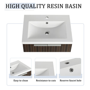 24 Inch Bathroom Cabinet With Resin Sink
